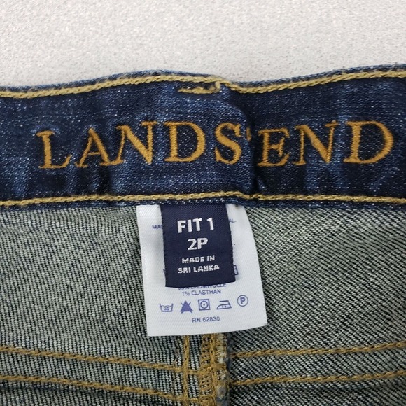 Lands End Womens Blue Denim Regular Fit Dark Wash Cropped Jeans Size 2P - Picture 5 of 8